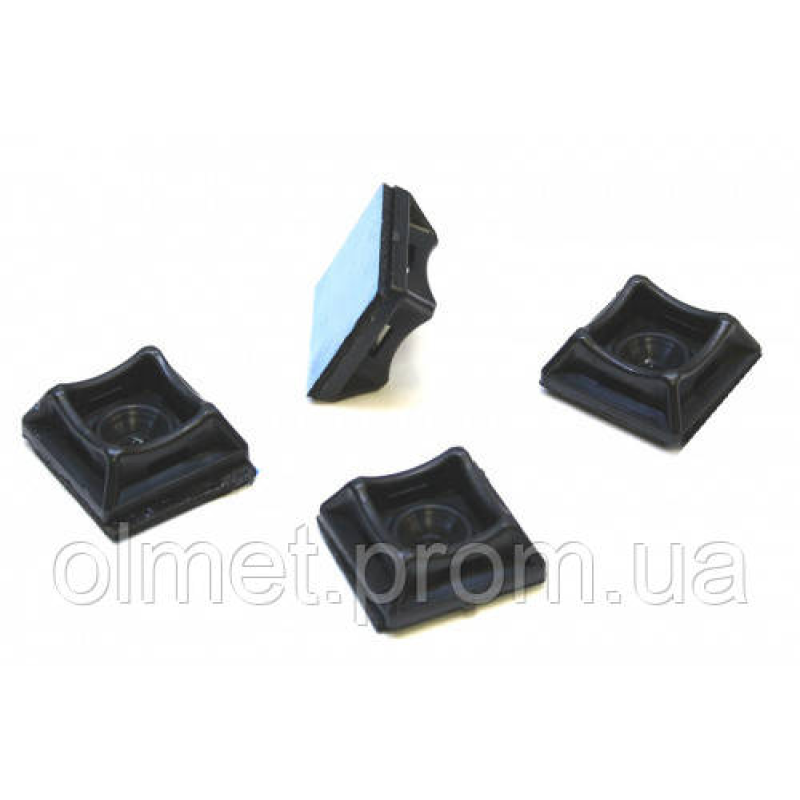 Майданчик універсальний 20х20 з отвором для стягування завширшки до 5 мм чорний (пач 10 шт.) APRO