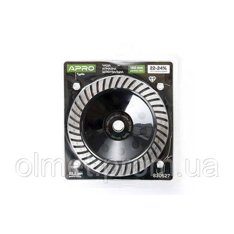 Чаша алмазна шліфувальна 180 мм 22-24% Турбо APRO