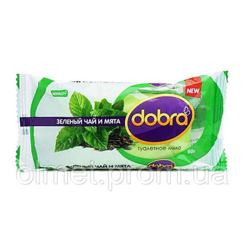 Мило туалетне тверде косметичне ТМ Dobra Зелений чай і м“ята 60г