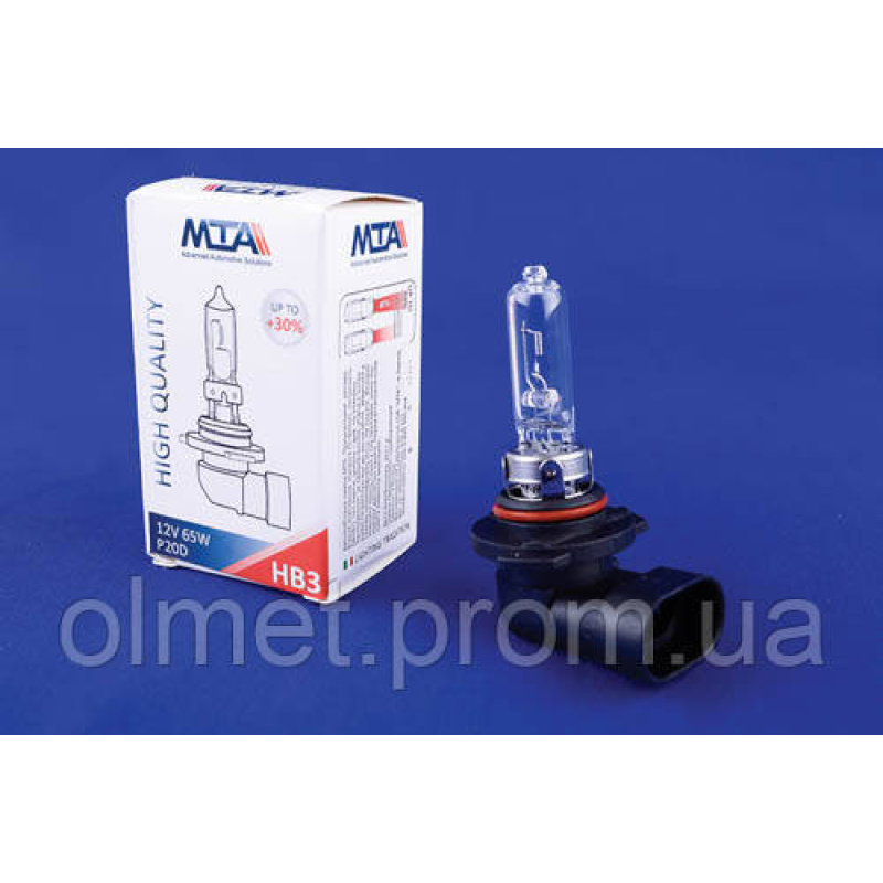 Лампа автомобільна HB3 12V 65W P20D (ближня/даля, протитуманна) MTA Лампа автомобільна HB3 12V 65W P20D (ближня/даля, протитуманна) MTA