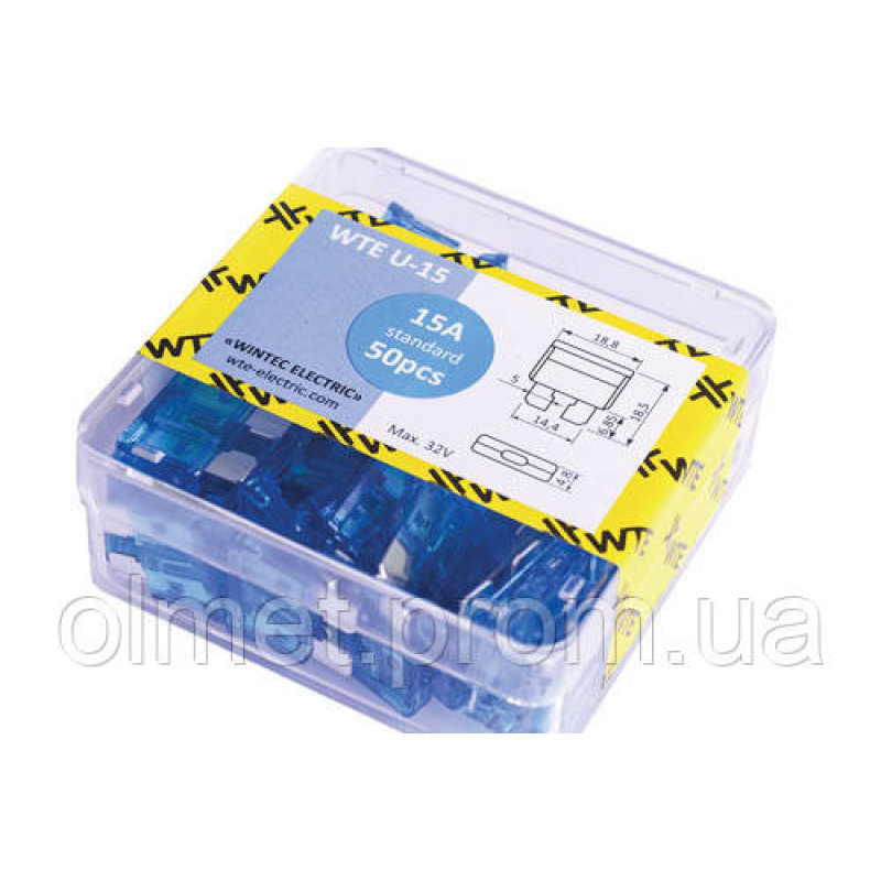Запобіжники (плоскі євро 15 А) (50 шт.) WTE Запобіжники (плоскі євро 15 А) (50 шт.) WTE