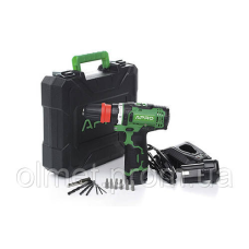 Дриль-шурупокрут, швидкознімання APRO 12 В, 1,5 А, 12DC, 2 АКБ, ЗП, кейс