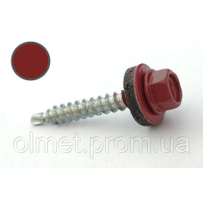 Саморіз покрівельний 4,8*35 DIN 7504K RAL 3011 для дерева (пач 50 шт.) (колір — коричнево-червоний) APRO