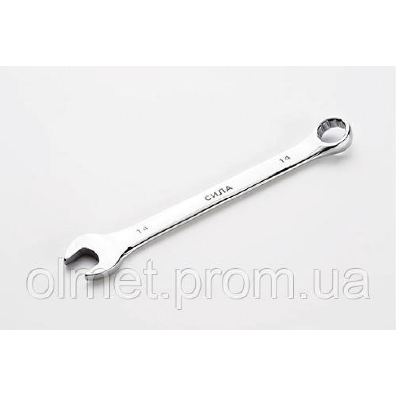 Ключ ріжково-накидний полірований CrV 14 мм СИЛА Ключ ріжково-накидний полірований CrV 14 мм СИЛА