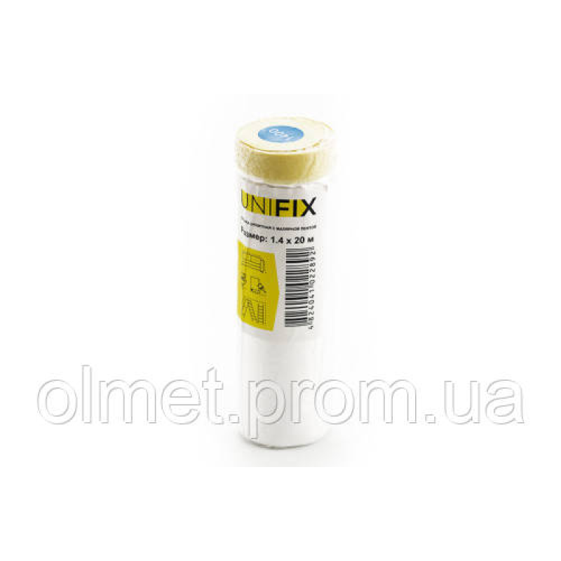 Плівка захисна з малярською стрічкою 1400 мм*20 м UNIFIX Плівка захисна з малярською стрічкою 1400 мм*20 м UNIFIX