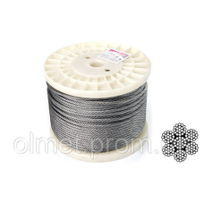 Трос 6 мм DIN 3060 (6х19+1х19) неіржавкий А2 100 м APRO