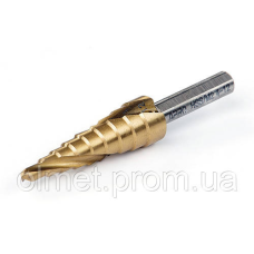 Свердло ступеневе спіральне Ø4-12 мм (сталь 6542) APRO