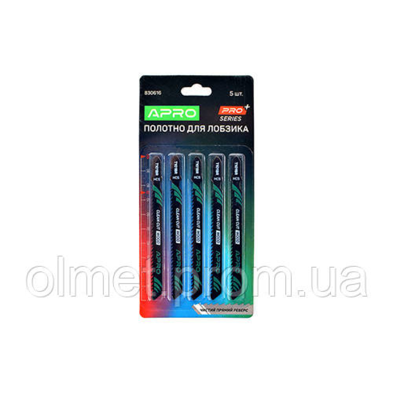 Полотно для лобзика (дерево, ламінат) 100/75 мм 2,5 мм 10TPI чистий прямий реверс T101BR APRO