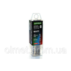 Свердло для металу кобальтове HSS-Co/M35 Ø 8.0 мм (тубус, раз на 5 шт.) PRO APRO
