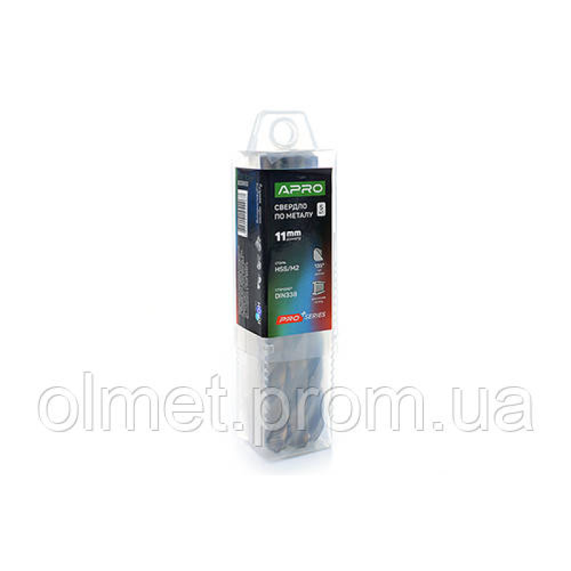 Свердло для металу HSS/M2 (6542) Ø 11,0 мм (тубус, разово 5 шт.) PRO APRO