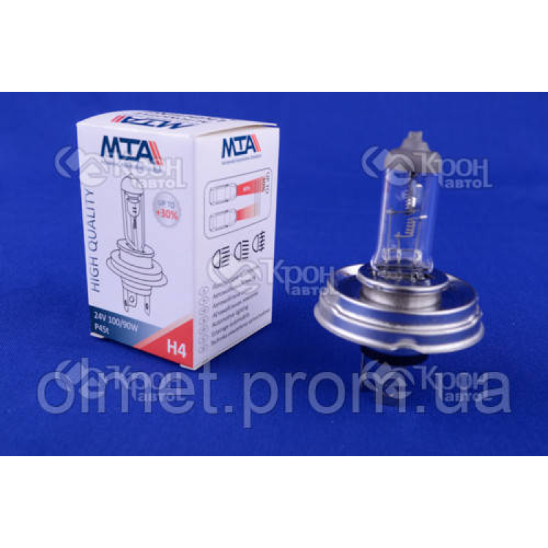 Лампа автомобільна H4 24V 100/90W P45T (ближня/даля) MTA Лампа автомобільна H4 24V 100/90W P45T (ближня/даля) MTA