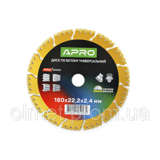 Диск для бетону універсальний 180х22.2х2.4 мм PRO (вакуумне зварювання, перфорований сегмент) APRO