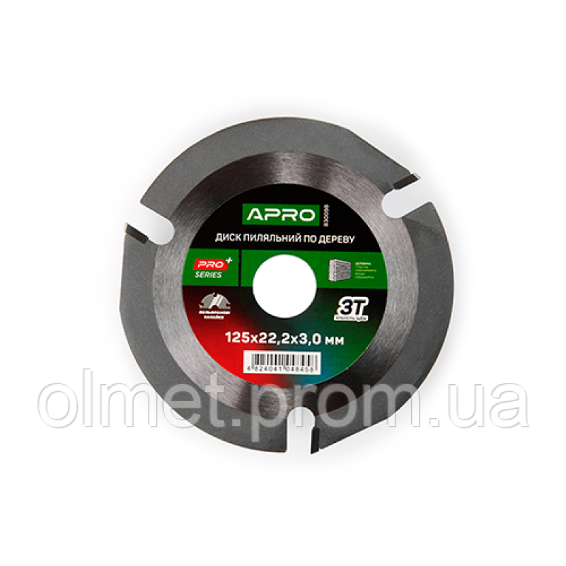 Диск пиляльний для дерева з твердосплавними напайками 125х22.2 мм 3Т APRO Диск пиляльний для дерева з твердосплавними напайками 125х22.2 мм 3Т APRO