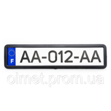 Рамка номерного знака металева (чорний глянсовий) 12 Atelie