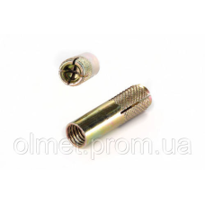 Дюбель забивний сталевий М 6/8*25 цинк жовтий (ящ. 4000 шт.) APRO