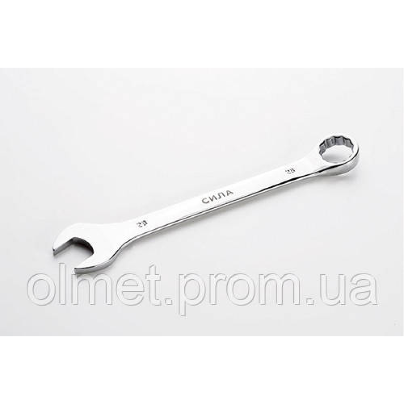 Ключ ріжково-накидний полірований CrV 28 мм СИЛА