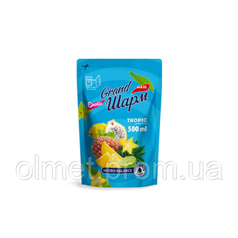 Мило туалетне рідке Grand Шарм Тропік 500 мл (дайпак) Мило туалетне рідке Grand Шарм Тропік 500 мл (дайпак)