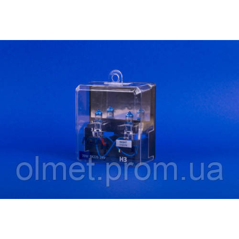 Лампа автомобільна H3 24 V 70 W PK22S 1100 lm 4000К NIGHT VISION + 80% (ближня/даля, протитуманна) Лампа автомобільна H3 24 V 70 W PK22S 1100 lm 4000К NIGHT VISION + 80% (ближня/даля, протитуманна)