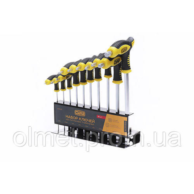 Набір ключів шестигранних 2,5-10 мм (10 шт.) Т-подібних СИЛА