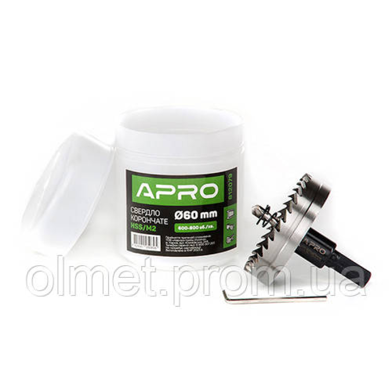 Свердло корончасте HSS/М2 Ø 60 мм APRO Свердло корончасте HSS/М2 Ø 60 мм APRO