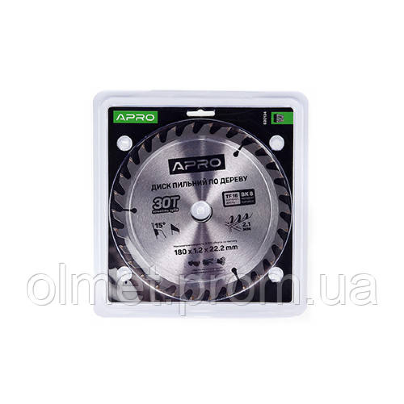 Диск пиляльний для дерева 180х22,2 (20)х30Т APRO Диск пиляльний для дерева 180х22,2 (20)х30Т APRO