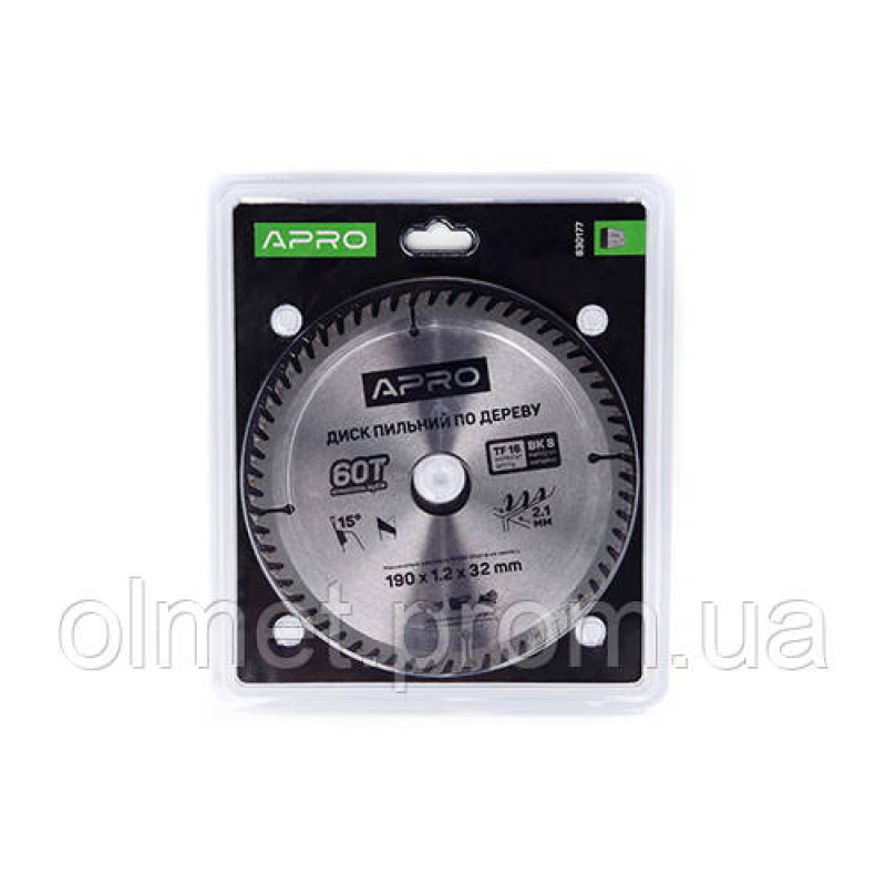 Диск пильний по дереву 190х32(30)х60Т APRO Диск пильний по дереву 190х32(30)х60Т APRO