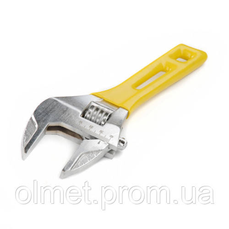 Ключ розвідний укорочений із тонкими губами прогумований CrV 0-34 мм 140 мм СІЛА Ключ розвідний укорочений із тонкими губами прогумований CrV 0-34 мм 140 мм СІЛА