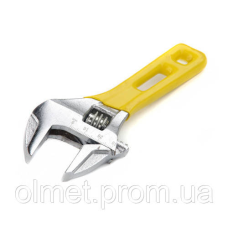 Ключ розвідний укорочений із тонкими губами прогумований CrV 0-46 мм 190 мм СІЛА