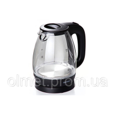 Електрочайник EK-03GB 1.7 л, 1850-2200 Вт, корпус скло, чорний Metec