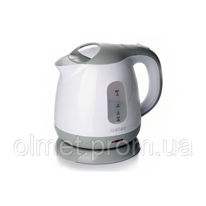 Електрочайник EK-01PWG 1 л, 900-1100 Вт, корпус пластик, біло-сірий Metec