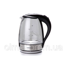 Електрочайник EK-04GB 1.7 л, 1850-2200 Вт, корпус скло, чорний Metec