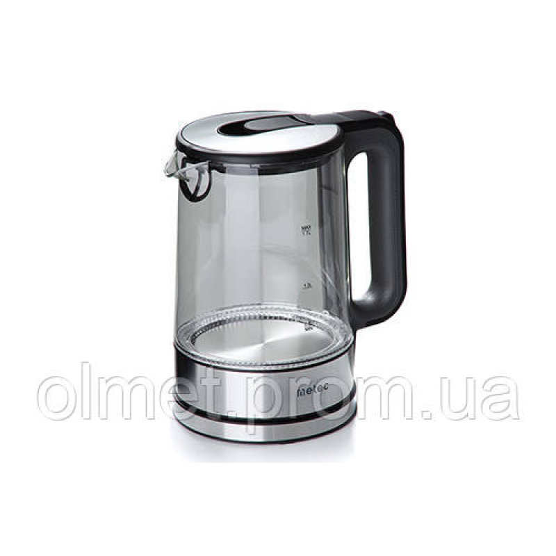 Електрочайник EK-02GG 1.7 л, 1850-2200 Вт, корпус скло, сірий Metec Електрочайник EK-02GG 1.7 л, 1850-2200 Вт, корпус скло, сірий Metec