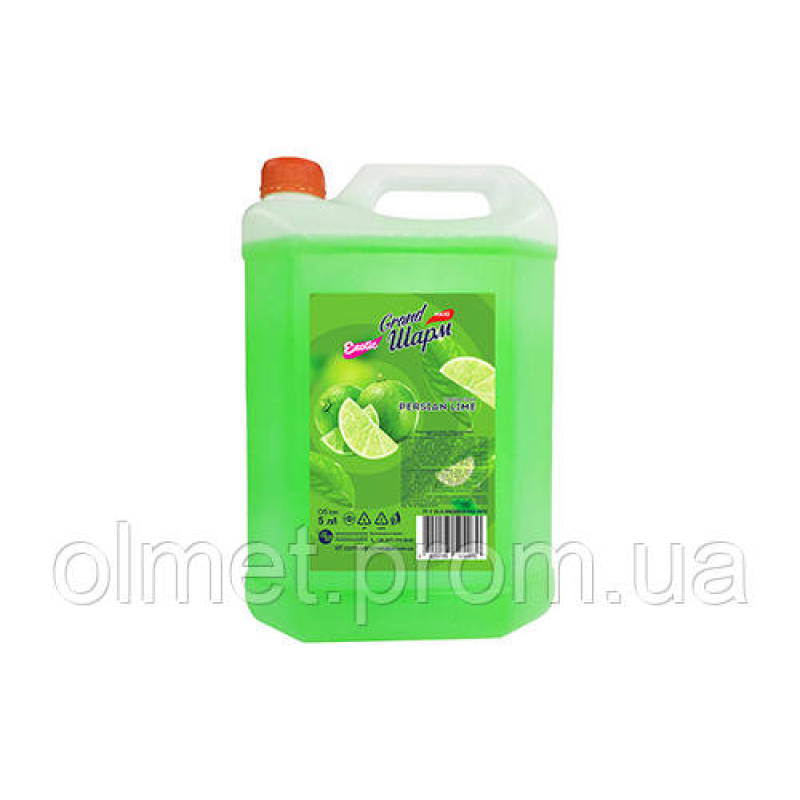 Мило туалетне рідке Grand Шарм Перський лайм каністра 5 л Мило туалетне рідке Grand Шарм Перський лайм каністра 5 л