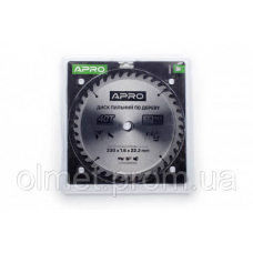 Диск пиляльний для дерева 230х22,2х40T APRO