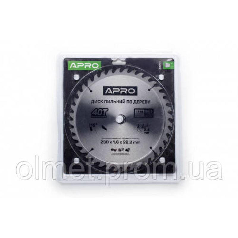 Диск пиляльний для дерева 230х22,2х40T APRO Диск пиляльний для дерева 230х22,2х40T APRO