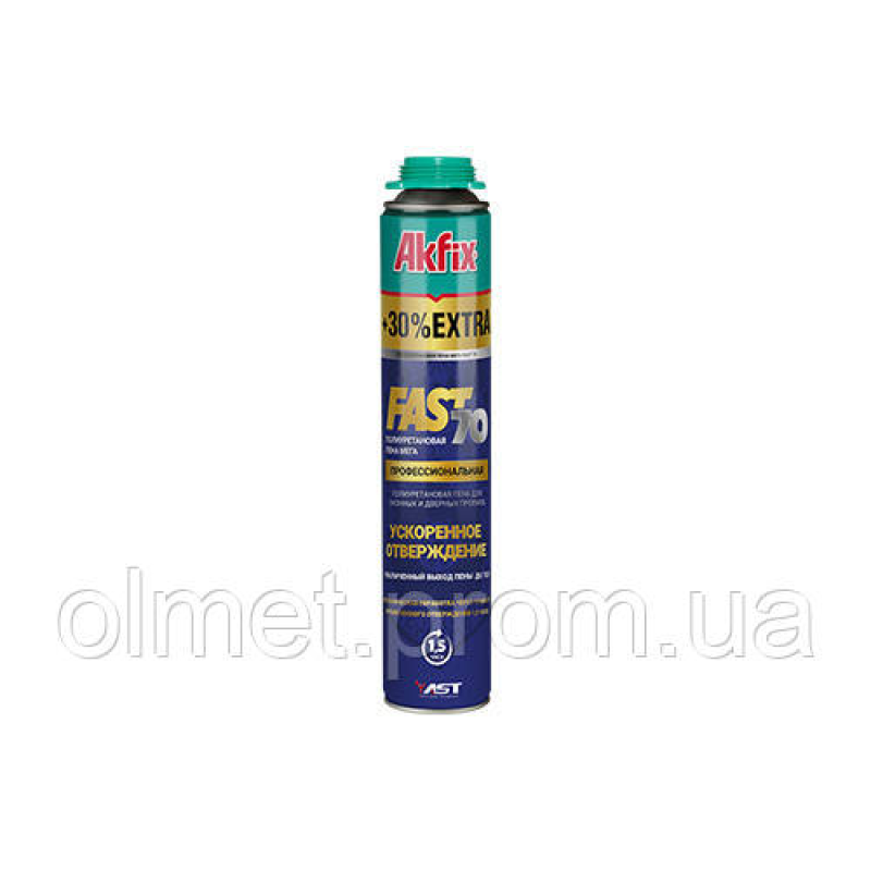 Піна швидкотвердна професійна FAST 70 л MEGA 850 мл/1000 гр Akfix