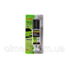 Клей епоксидний двокомпонентний для пластику шприц (прозорий) 30 г UNIFIX