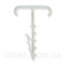 Дюбель-ялинка подвійна (12х5) для плоских дротів білий (пач 100шт) APRO