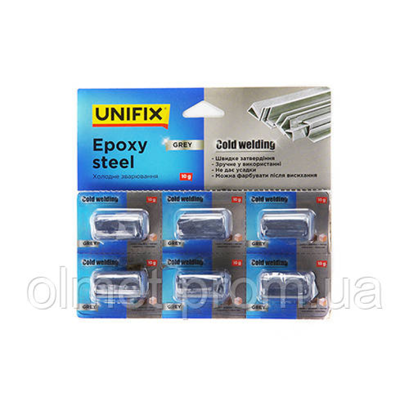 Холодне зварювання сіре 6*10 г (блістер) UNIFIX Холодне зварювання сіре 6*10 г (блістер) UNIFIX