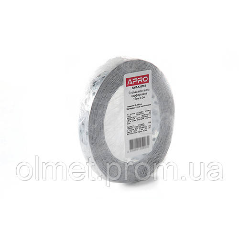 Стрічка монтажна перфорована 12х0.55мм 5 м APRO Стрічка монтажна перфорована 12х0.55мм 5 м APRO