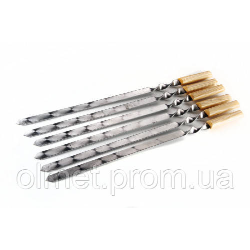 Шампур для люля-кебаб із дерев“яною ручкою з неіржавкої сталі 640х20х3мм СІЛА Шампур для люля-кебаб із дерев“яною ручкою з неіржавкої сталі 640х20х3мм СІЛА