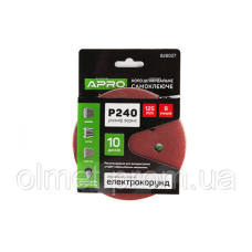 Круг шліфувальний 8 отворів (на липучці) 125 мм Р240 APRO