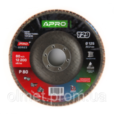 Круг пелюстково-торцевий керамічний Р80 конус 125х22.2мм (Т29) (КЛТ) APRO PRO
