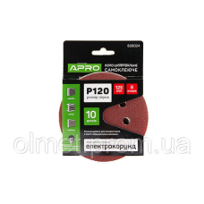 Круг шліфувальний 8 отворів (на липучці) 125 мм Р120 APRO