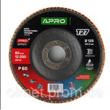 Круг пелюстково-торцевий керамічний Р60 прямий 125х22.2мм (Т27) (КЛТ) APRO PRO