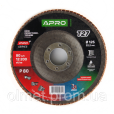 Круг пелюстково-торцевий керамічний Р80 прямий 125х22.2мм (Т27) (КЛТ) APRO PRO