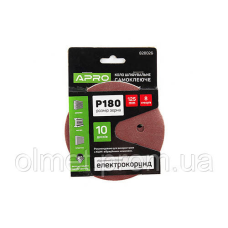 Круг шліфувальний 8 отворів (на липучці) 125 мм Р180 APRO