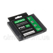 Губка шліфувальна двостороння Р100 125х100х12 мм APRO