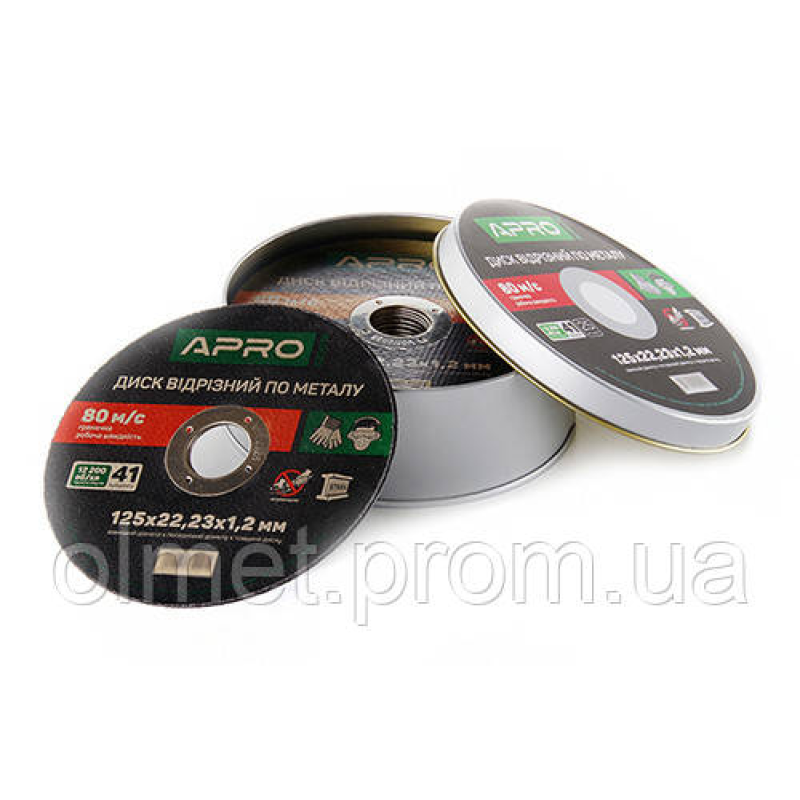 Диск відрізний металу в кейсі 125х1.2х22.2мм (25 шт. у кейсі) APRO