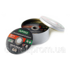 Диск відрізний металу в кейсі 125х1.6х22.2мм (25 шт. у кейсі) APRO